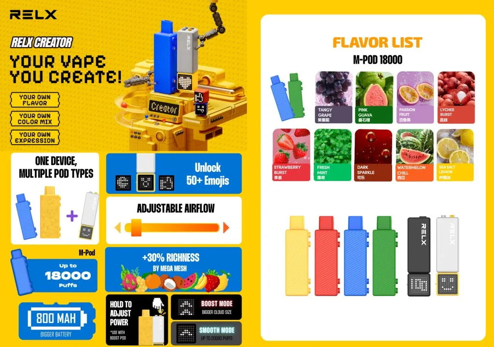 RELX Creator 積木 22000 換彈式一次性 22000口